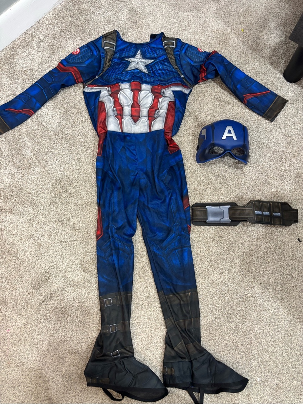 Marvel Captain America Costume Mask Little Boy Size Small Pretend Play